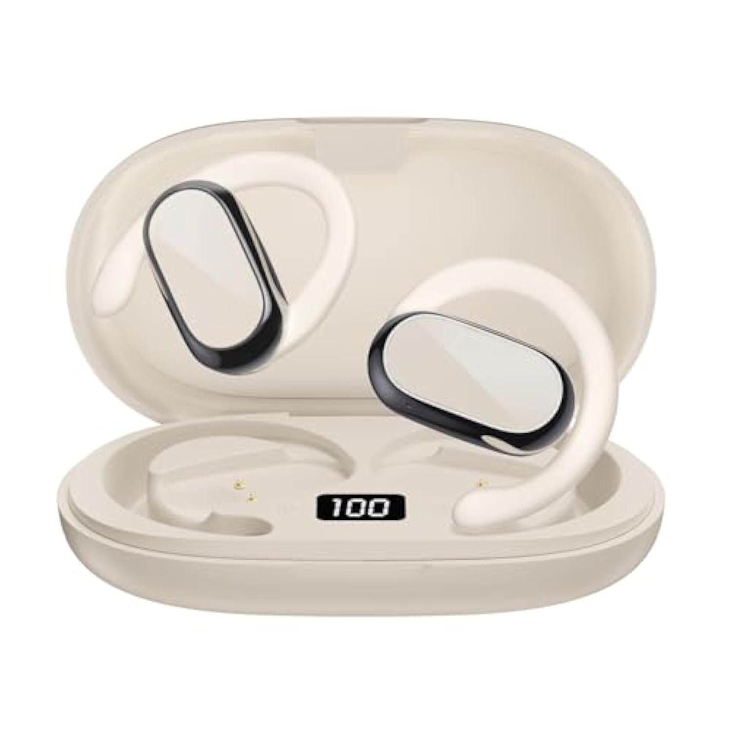 Open Ear Headphones,360-Degree Panoramic Sound, Dt4.0 Without Sound Loss,Air Conduction, 48H Range,Led Display,Ipx7 Waterproof, Wireless Earbuds For Meeting, Driving,Traveling