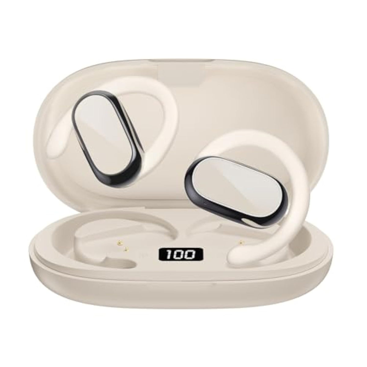 Open Ear Headphones,360-Degree Panoramic Sound, Dt4.0 Without Sound Loss,Air Conduction, 48H Range,Led Display,Ipx7 Waterproof, Wireless Earbuds For Meeting, Driving,Traveling