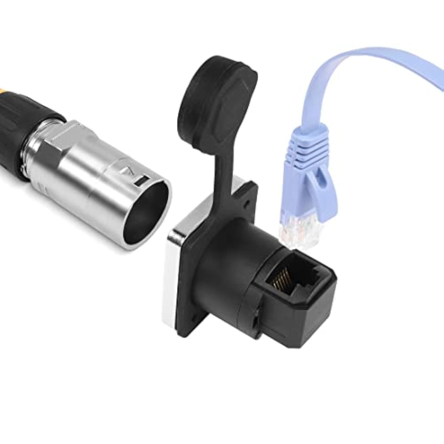 Rj45 Panel Mount Connector 90 Degrees Rj45 Interface Waterproof Sockets Connec