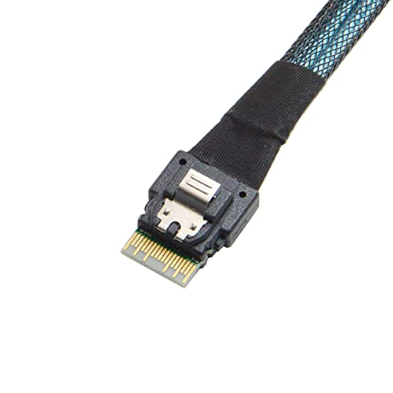 Cablecc Slim Line SAS 4.0 SFF-8654 4i 38pin Host to 4 SATA 7pin Target Hard Di