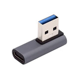 Cablecc USB-C Type C Female 90 Degree Left Angled Low Profile to USB 3.0 A Mal