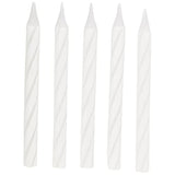 White Spiral Birthday Candles - 24 Count, 2.5'' - Festive Celebration Cake Toppers, Vibrant Party Decorations, Fun and Safe for All Ages