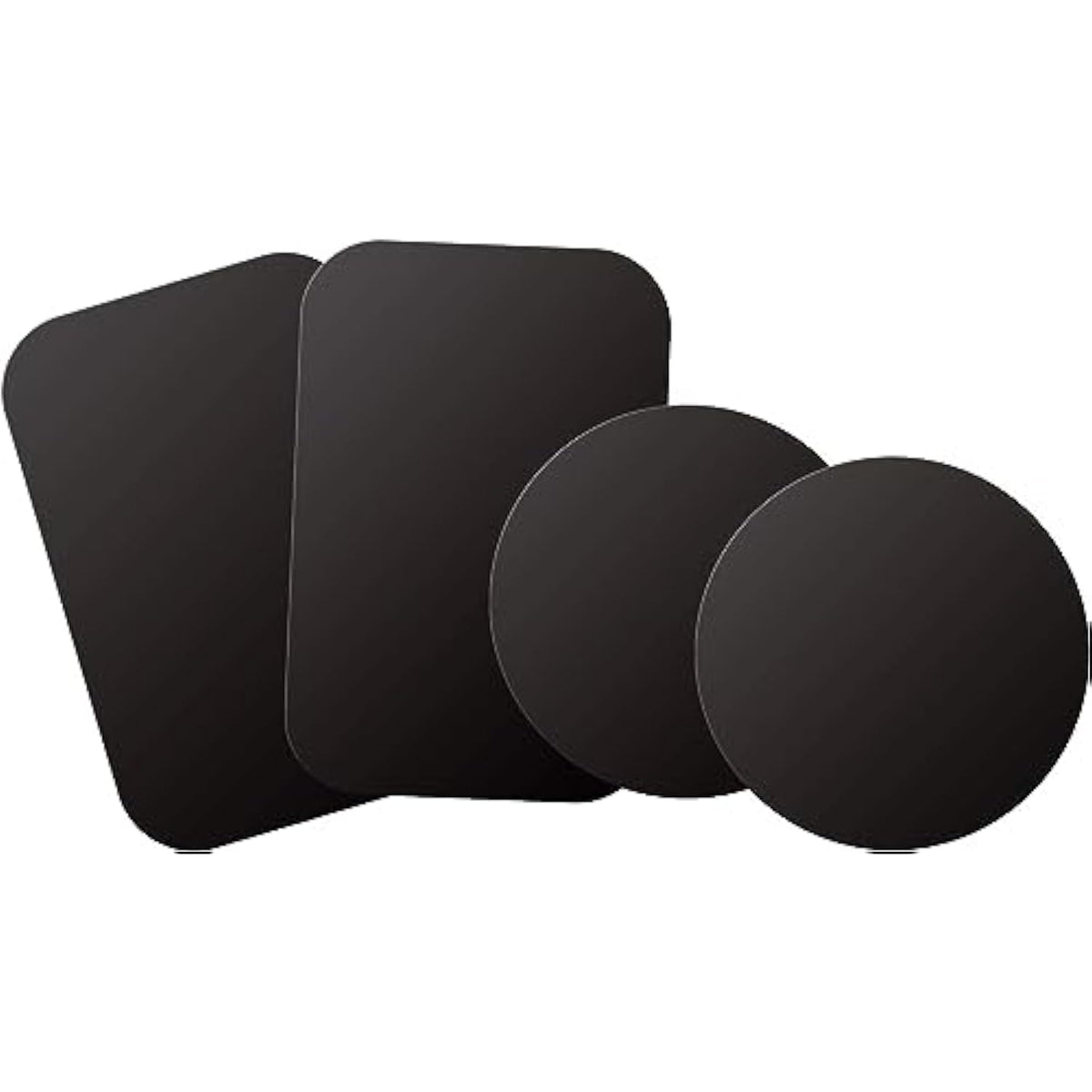 4-Pack Metal Plates with Adhesive for Magnetic Phone Mounts Black