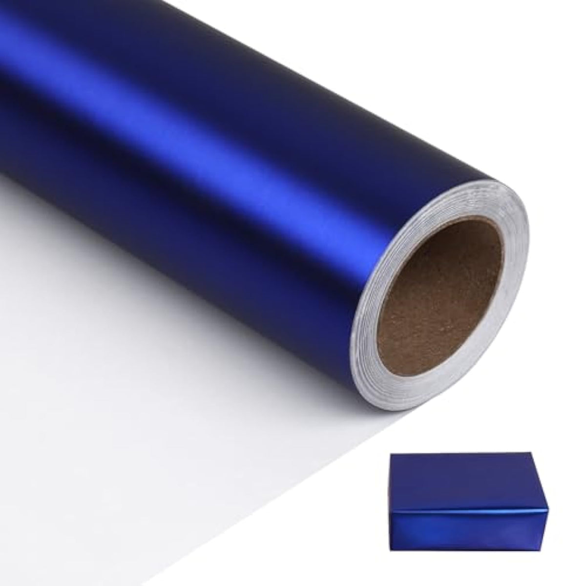 Matte Metal Blue Wrapping Paper, Solid Color Paper,Gift Wrapping Paper,Perfect For Wedding, Valentine'S Day,Birthday, Christmas,Baby Shower,Diy Bouquet (17.5 Inches X 32.8 Feet)