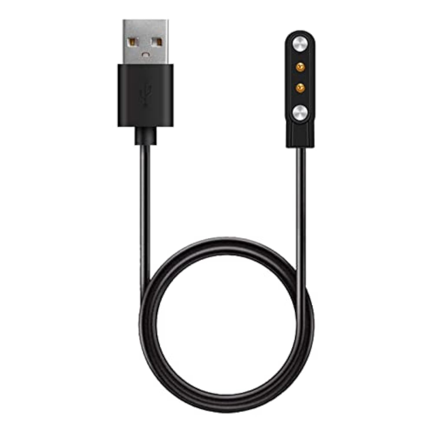 Smartwatch Charger Cable, 2 Pin Magnetic Charger Dock Adapter, Usb Charging Cable For Sports Smartwatch, Black