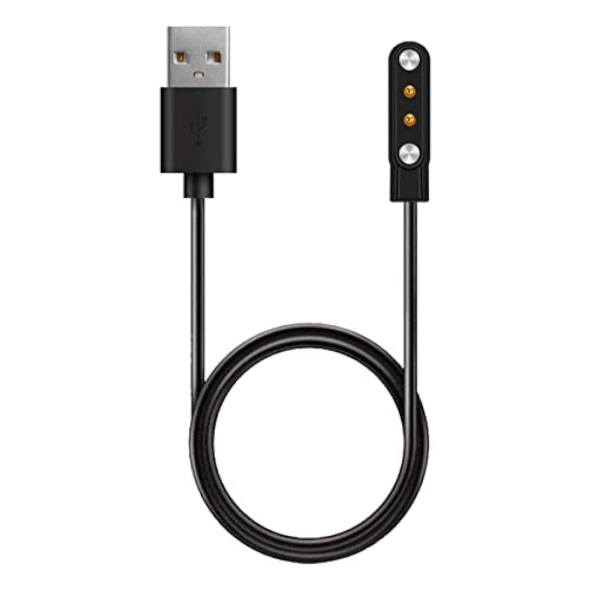 Smartwatch Charger Cable, 2 Pin Magnetic Charger Dock Adapter, Usb Charging Cable For Sports Smartwatch, Black