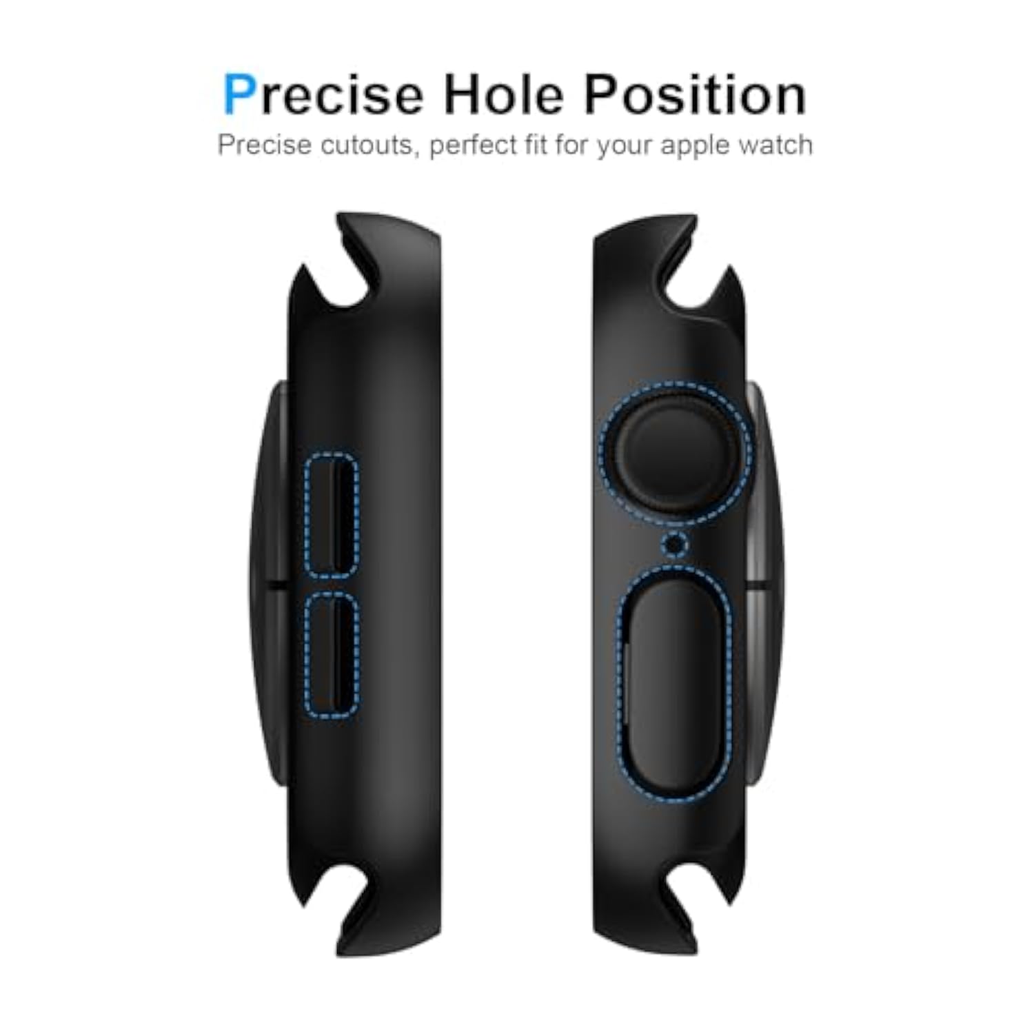 [3 Pack] Privacy Screen Protector For Apple Watch Series 11 2025 Series 10 46Mm, Hard Pc Ultra-Thin Case With Built-In Tempered Film For Iwatch Series 11/10 46Mm, Black/Clear/Blue