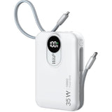 Portable Charger,10000Mah Power Bank With 2 Built-In Cables(Type-C&Lightning),4 Outputs,35W Fast Charging - Usb C External Battery Pack For Iphone 16 15 14, Android, Ipad,Mackbook Etc