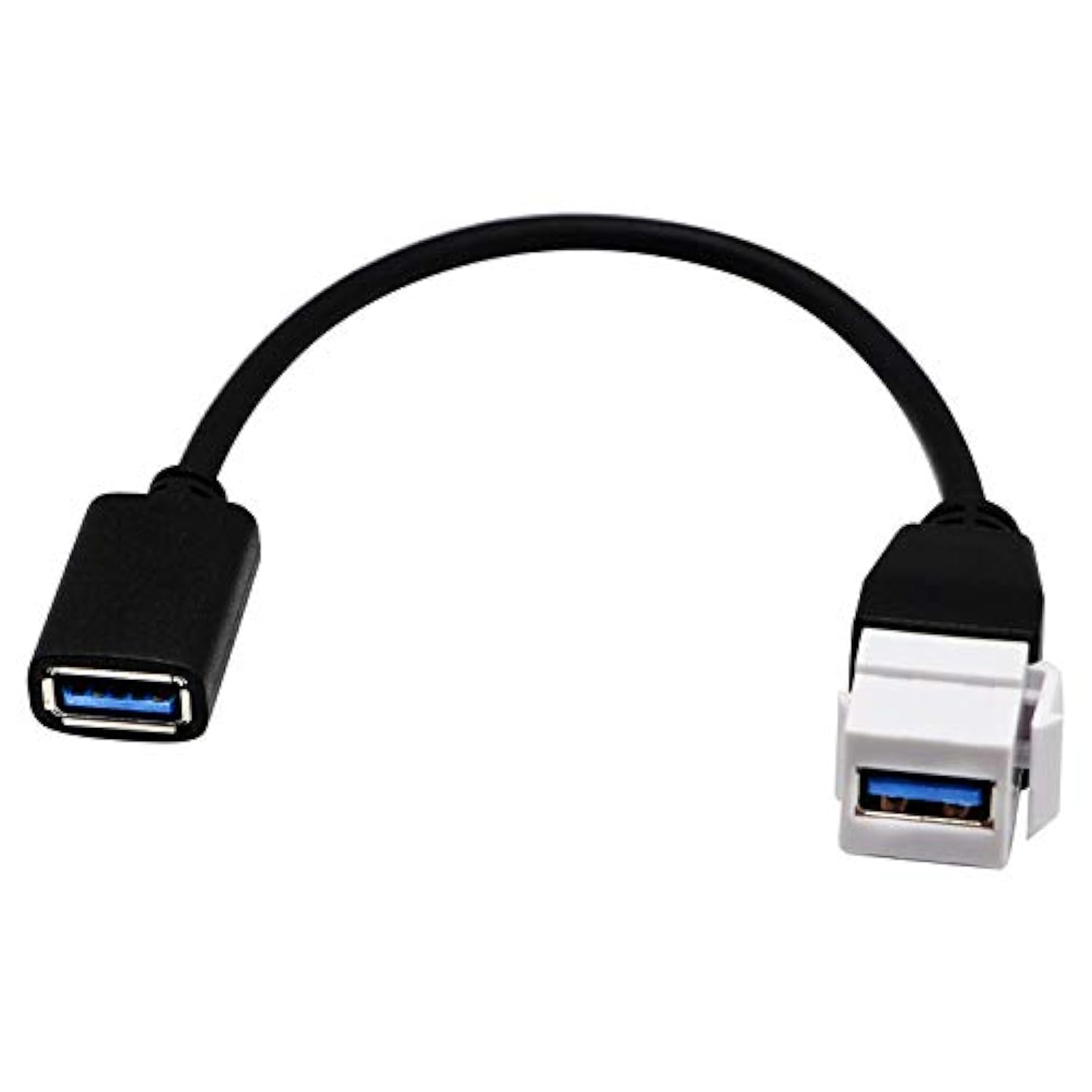 Usb 3.0 Keystone Jack Inserts Cable, Usb 3.0 A Female To Usb A 3.0 Female Keystone Insert Wall Plate Outlet Panel Adapters Connector Cable-20Cm/8Inch (Usb3.0 F/F)