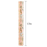 Pink Wedding Wrapping Paper Roll With Flower Patterns - 17 In X 32.8 Ft - 1 Roll (46.5 Sqft.Ttl.) Foil Floral Design Gift Wrap For Wedding, Valentines Day, Mothers Day, Birthday, Christmas