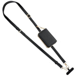 Phone Lanyard, Strap With Leather Wallet Pouch, Universal Crossbody Phone Lanyard Adjustable Neck Strap, Compatible With Most Smartphones, Black