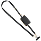 Phone Lanyard, Strap With Leather Wallet Pouch, Universal Crossbody Phone Lanyard Adjustable Neck Strap, Compatible With Most Smartphones, Black