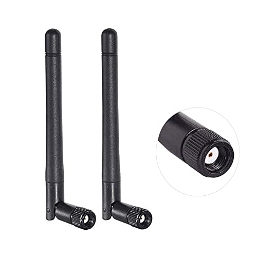 Dual Band Wifi 2.4Ghz 5Ghz 5.8Ghz 3Dbi Mimo Rp-Sma Male Antenna For Wifi Router Signal Booster Repeater Wireless Network Card Usb Adapter Security Ip Camera Video Surveillance Monitor - 2Pack