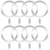 8 Pack Universal Metal Rings Sticker Compatible With Magsafe Magnetic Wireless Charger Iphone 16/15/14/13 Pro Max Mini, Ultra-Thin Car Charger Conversion Accessories (No Magnet), Silver