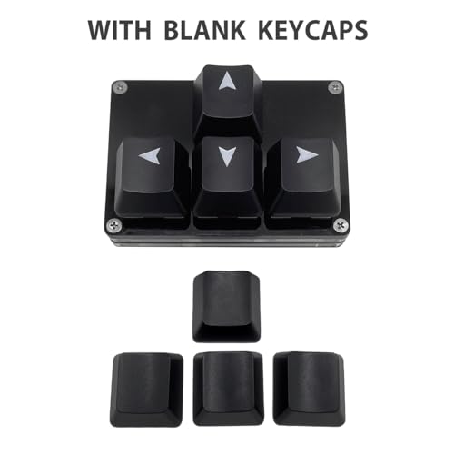 Mini 4-Key Keypad Wasd Arrow Key Keycaps Keyboard One-Handed Mechanical Gaming Keypad Programmable Usb-C Customized Keyboard For Working Or Gaming (Black, Arrow Keycaps 1)