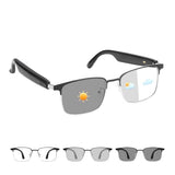 Smart Glasses for Men and Women, Open-Ear Audio Bluetooth Glasses with Photochromic Lenses, Built-in Mic and Speakers for Music and Calls, Compatible