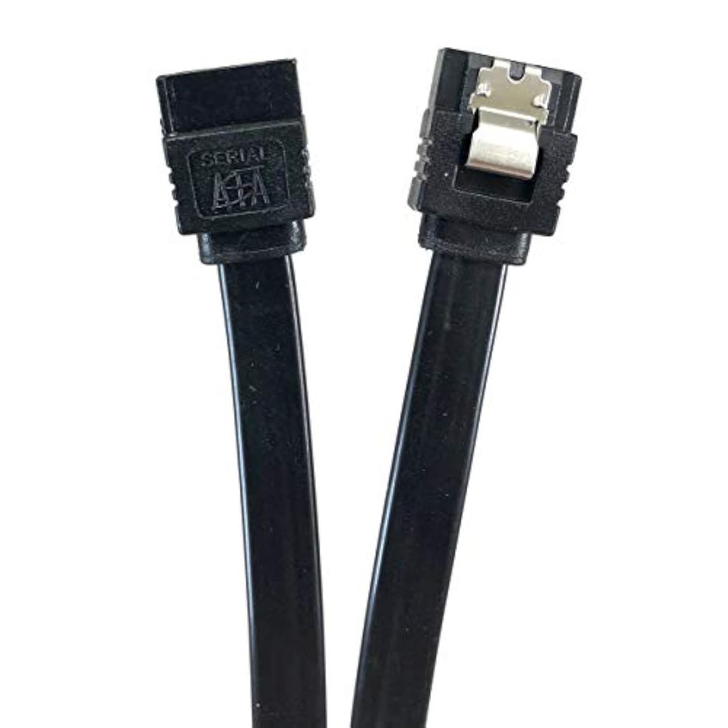 MICRO CONNECTORS 12" SATA III Straight Cable with Locking Latch (Black) 3-Pack