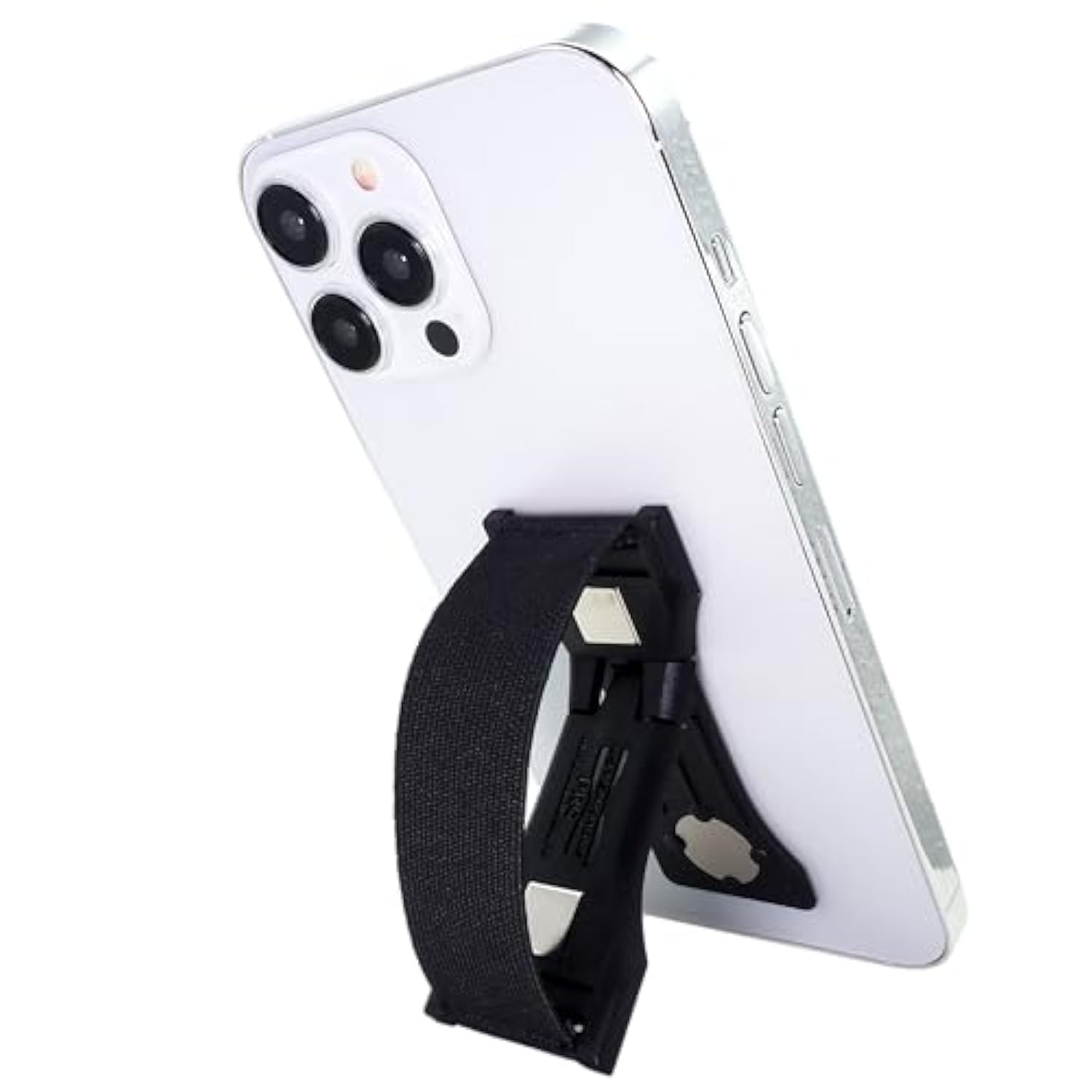 Pro Premium Phone Grip Elastic Phone Strap Magnetic Phone Mount And Kickstand For Smartphone And Tablet Black