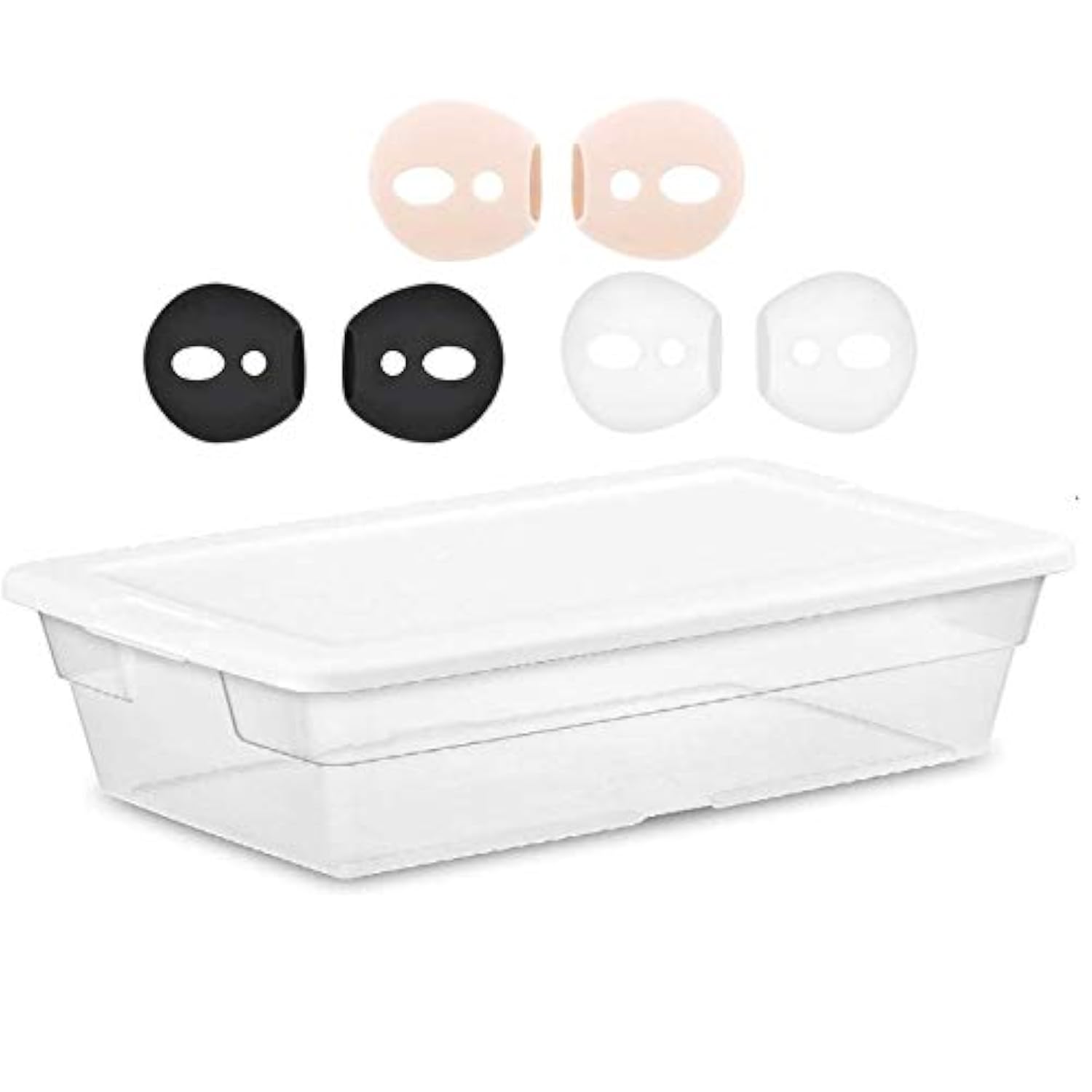 Fit In Case Silicon Ear Tips Ear Skins Covers Anti Slip Soft Eartips Compatible With Air Pods 1 And Air Pods 2 Or Ear Pods (Not For Air Pods Pro) 3 Pairs Gold/White/Black Gwb