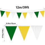 39-Ft Yellow, Green & White Golf Party Triangle Flag Banner
