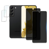 [2+2 Pack] Privacy Screen Protector For Samsung Galaxy S22 Plus 5G, Anti-Spy Shatterproof Tempered Glass With Camera Lens Tempered Glass 9H Hardness Bubble Free