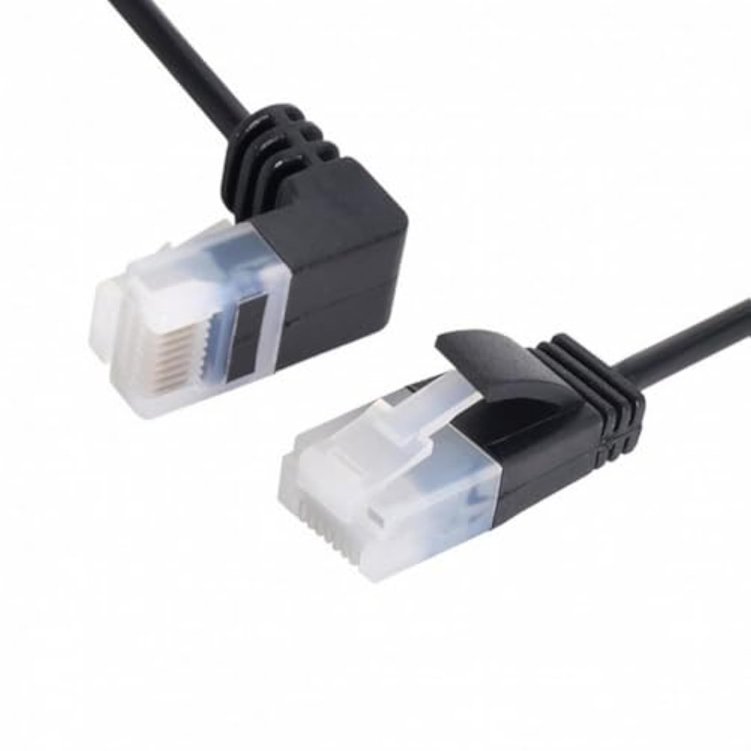 Cablecc Ultra Slim Cat6 Ethernet Cable Rj45 Down Angled To Straight Utp Networ