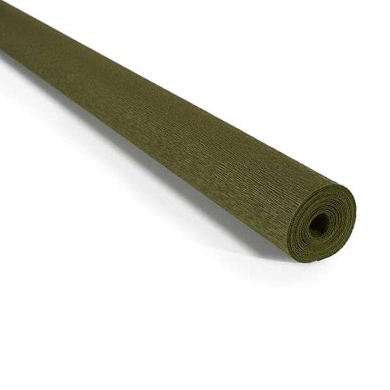 Roll, Premium Italian 90 G Crepe Paper, Olive Green,Cp90-368