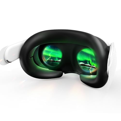 Face Cover Compatible With Meta/Oculus Quest 3 Headset Accessories, Comfy Silicone Face Cushion Pad Fits Facial Interface, Sweatproof Vr Mask To Enhance Your Gaming Experience (Black, Only Cover)