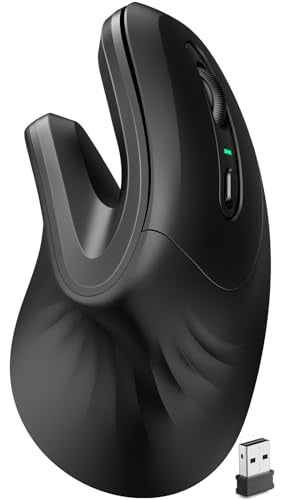 Ergonomic Vertical Wireless Mouse, 2.4G Optical Vertical Mouse With Ergo Design For Comfort And Reduced Wrist Strain,3 Adjustable Dpi Levels With 6 Buttons, Computer Mice For Laptop, Desktop Pc