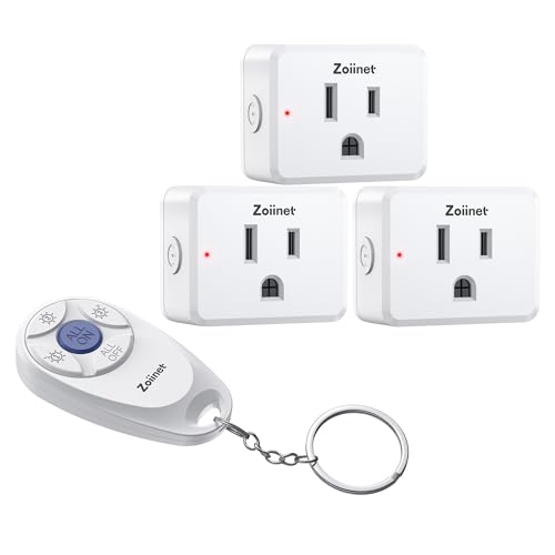 Mini 3-Gang Remote Control Outlet Plug Switches, Mini Key Design, Expandable Wireless Light Switches, No Wiring No Wifi, 300 Ft, 15A/1500W, For Household Appliances(3 Pack)