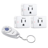 Mini 3-Gang Remote Control Outlet Plug Switches, Mini Key Design, Expandable Wireless Light Switches, No Wiring No Wifi, 300 Ft, 15A/1500W, For Household Appliances(3 Pack)