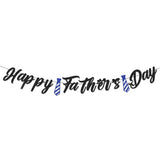 Happy Fathers Day Banner - Glitter Father's Day Decor Sign Banner Backdrop Background for Party - Fathers Day Decorations Party Theme Event Celebration Supplies