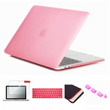 Compatible With Macbook Pro 2016-2018 Case 15 Inch Colorful Matte Hard Cover Accessories For Mac Pro 15 With Touch Bar A1707/A1990&Sleeve&Keyboard Cover&Screen Protector&Dust Plug, Pink