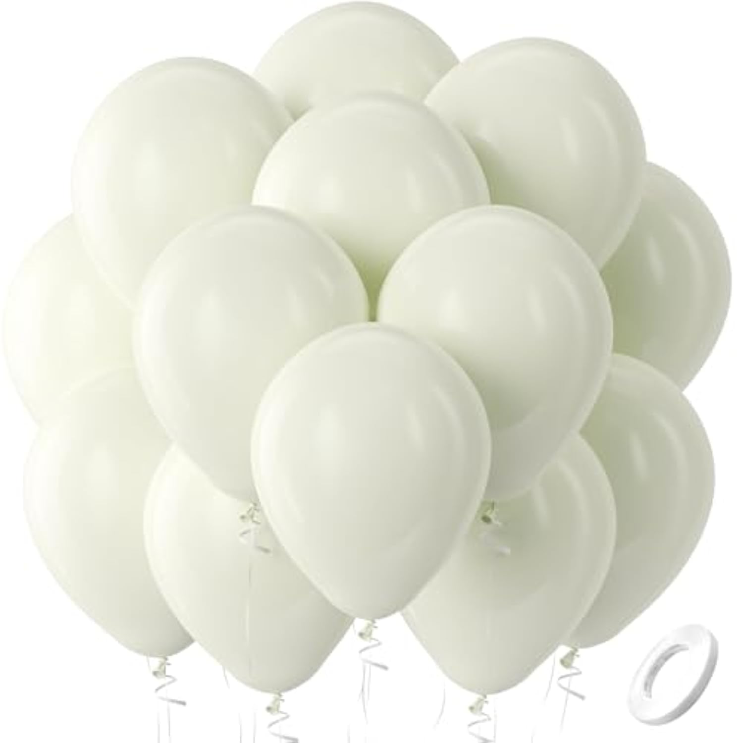 Ivory White Balloons Latex Party Balloons - 100 Pack 12 Inch Round Helium Cream Beige Balloons For Wedding Birthday Gender Reveal Easter Tea Boho Decorations