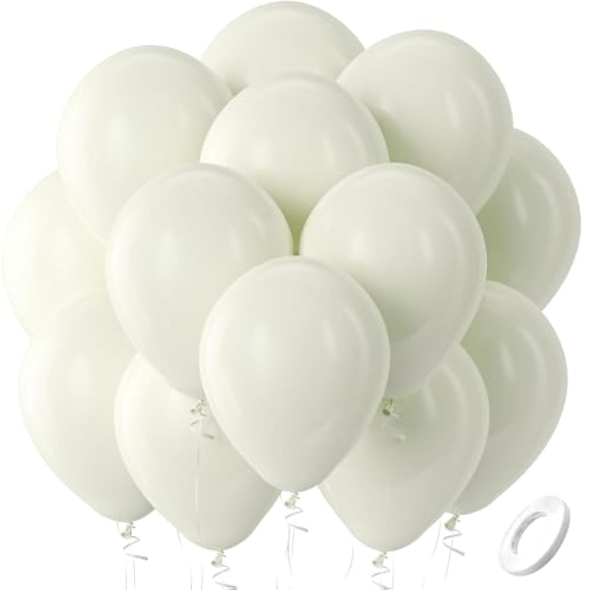 Ivory White Balloons Latex Party Balloons - 100 Pack 12 Inch Round Helium Cream Beige Balloons For Wedding Birthday Gender Reveal Easter Tea Boho Decorations