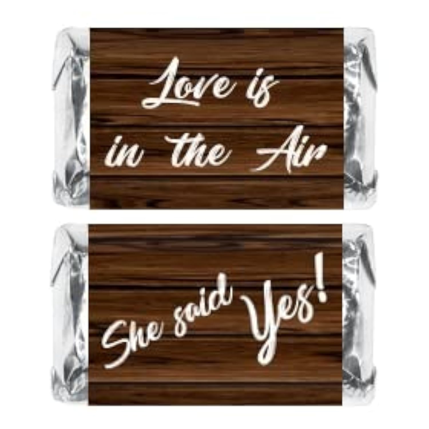 60 Rustic Theme Miniatures Candy Bar Wrapper, For Bachelorette, Bridal Shower Mini Candy Bar Stickers, Engagement Party Decorations Labels, Candy Not Included. Made In Usa