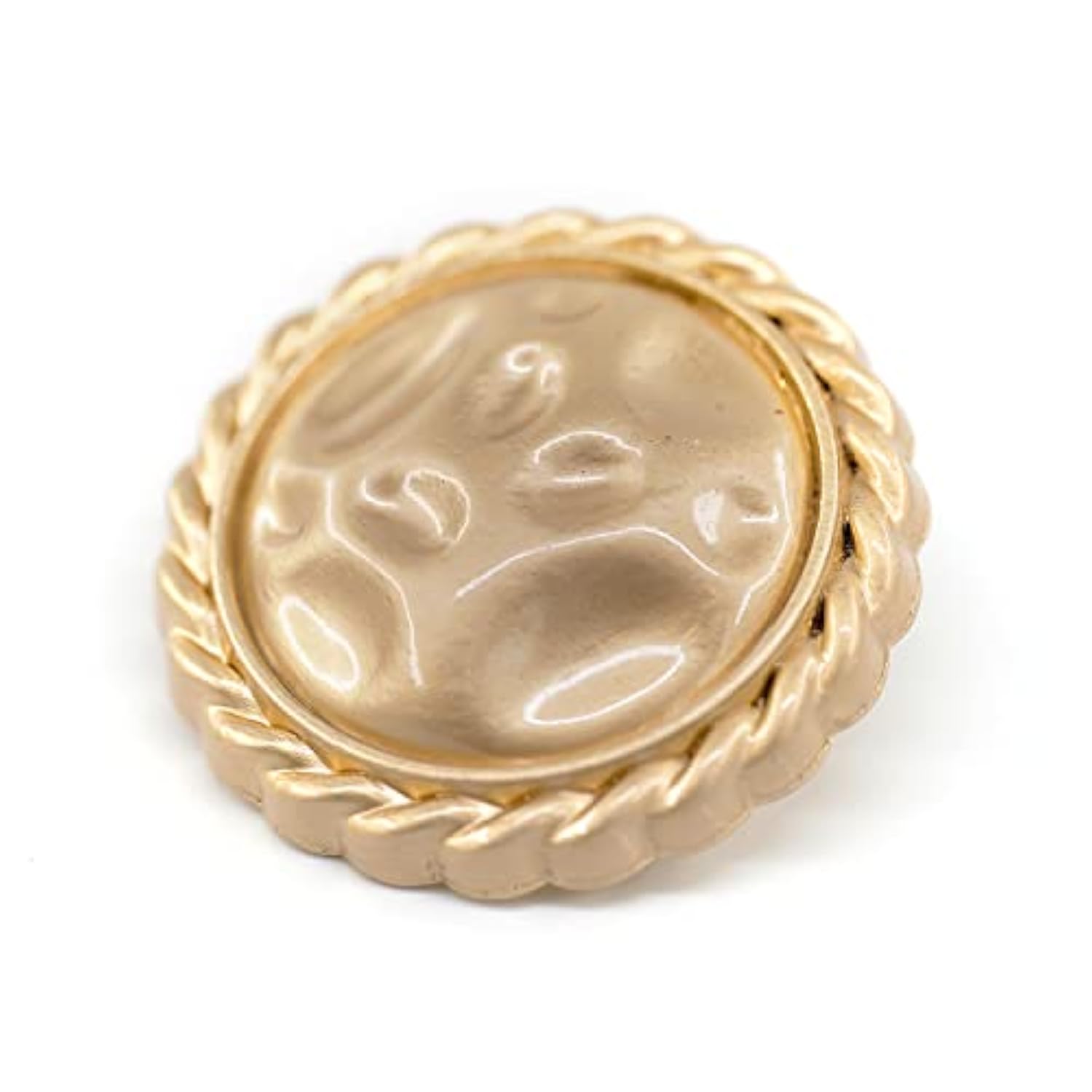 20 Pcs Stamping Lunar Surface Sewing Golden Metal Shank Coat Buttons -