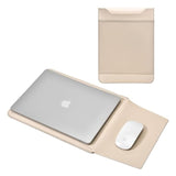 Slim Pu Leather 13 13.6 Inch Laptop Sleeve Protective Case With Mouse Pad For Macbook Air/Pro 13 M4/M3/M2/M1 Hp Lenovo Dell Asus Samsung Briefcase Carrying Laptop Bag (Apricot, 13 Inch)