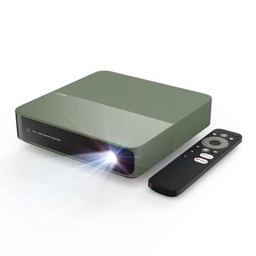 Laser Projector, Netflix Officially Licensed, 500 Iso Lumens Hd 1080P Dlp Portable Projector With Alpd Technology, Hdr10 Mini Smart Projector With Wifi And Bluetooth, 2X5W Dolby Audio