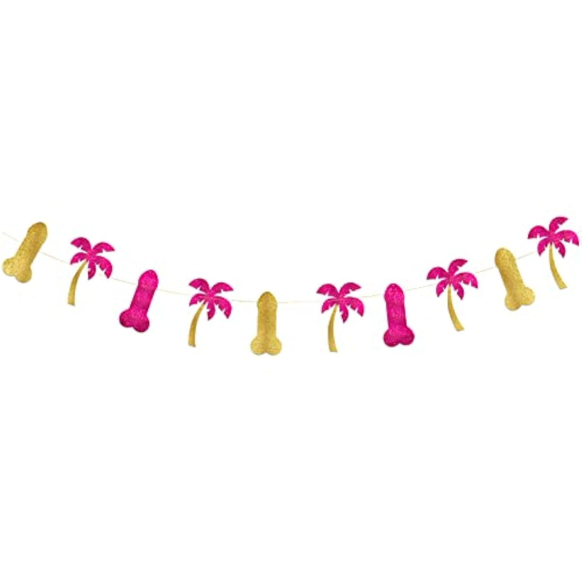 Tropical Bachelorette Party Glitter Banner – Luau- Hawaii - Aloha -Tropical - Tiki - Summer Themed Bachelorette Party Decoration, Favors & Supplies