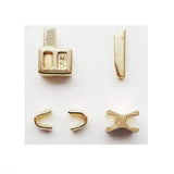 2 Sets Gold #5 Metal Zipper Bottom Stop Head Box Zipper Insertion Pin,