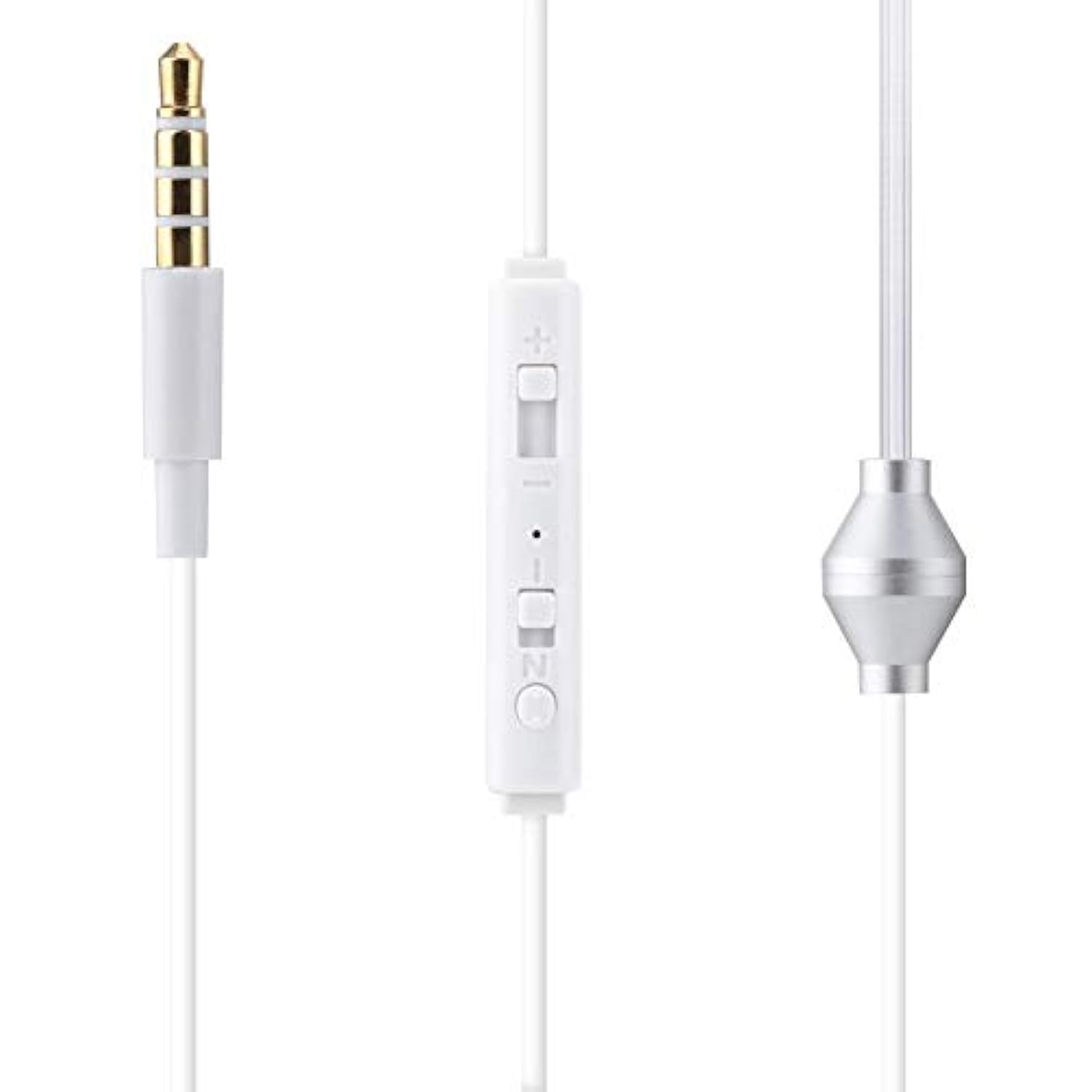 Universal 3.5Mm Jack Acoustic Hollow Air Tube Earbuds Headphones With Microphone,Anti-Radiation In-Ear Single Earbud,Wired Cell Phone Earpiece (White)