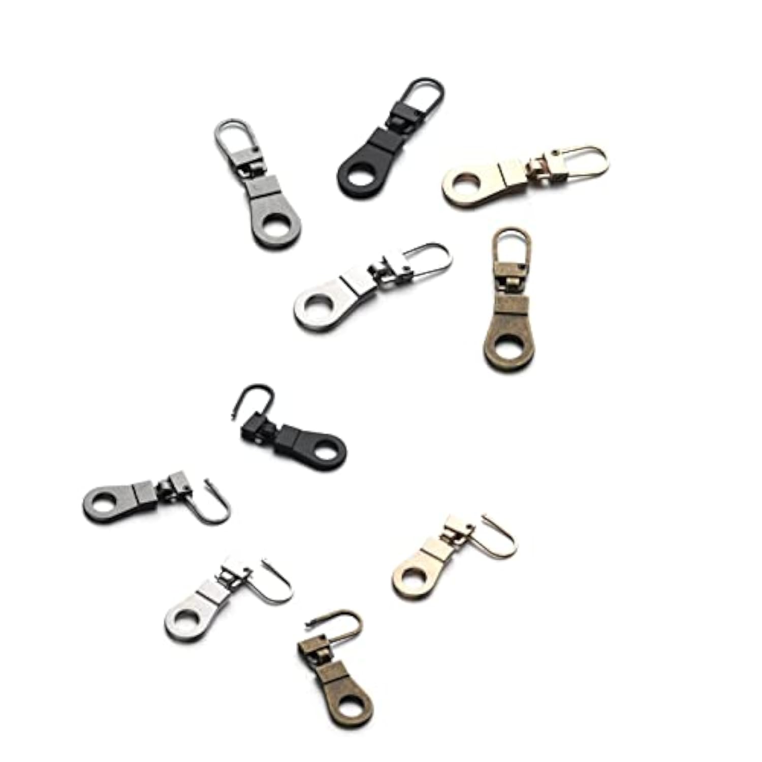 10 Pieces Zipper Pull Replacement For Small Holes Zipper, Detachable Z
