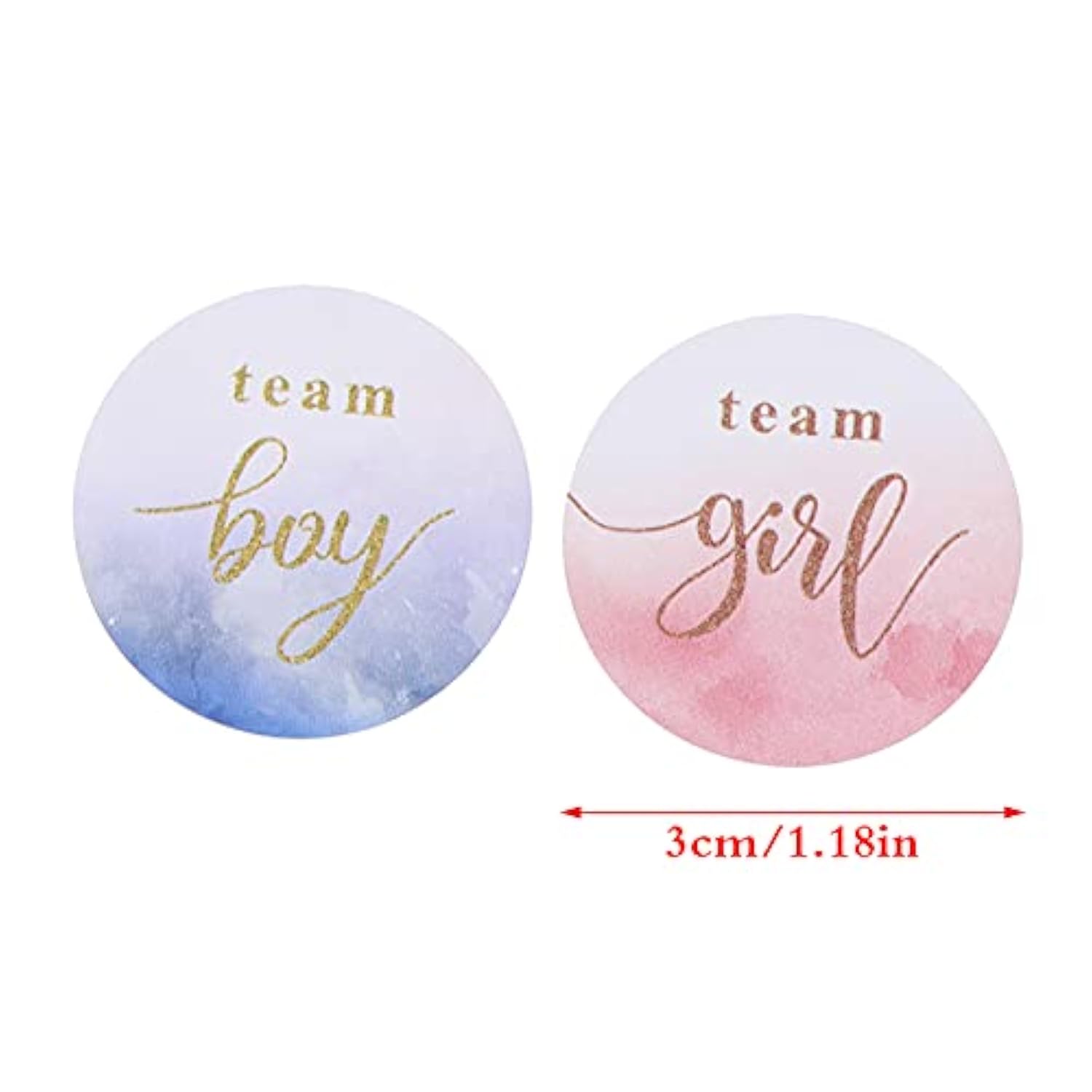 Gender Reveal Stickers For Party Invitations And Voting Games, 120Pcs Team Boy And Team Girl Labels With Gold Foil For Reveal Parties And Baby Showers (Pink,Navy)