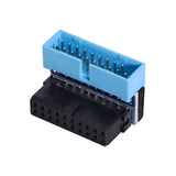 cablecc USB 3.0 20pin Male to Female Extension Adapter Down Angled 90 Degree f