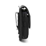 Case-Compatible Leather Pouch For Motorola Razr+ 2025 2024 2023, Samsung Galaxy Z Flip 6/5/4/3 With Heavy Duty Belt Loop, Metal Belt Clip & Dual Magnet Closure (Black Leather)