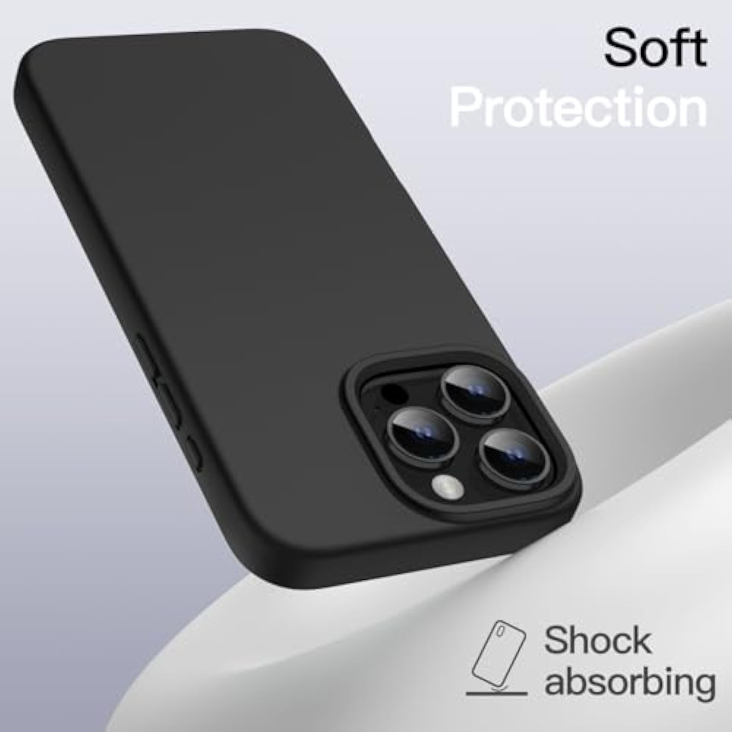 JETech Liquid Silicone Case for iPhone 16 Pro Max 6.9-Inch, Silky Soft Touch Full-Body Protective Phone Case, Anti-Scratch Shockproof Cover with Microfiber Lining (Black)