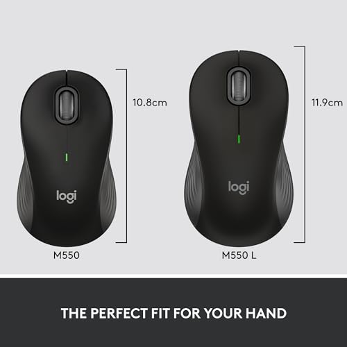 Signature M550 Wireless Mouse - For Small To Medium Sized Hands, 2-Year Battery, Silent Clicks, Bluetooth, Multi-Device Compatibility - Black