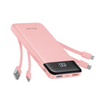 Portable Charger With Built In Cables, Portable Charger With Cords Wires Slim 10000Mah Travel Battery Pack 6 Outputs 3 Inputs 3A Fast Charging Power Bank For Samsung Google Pixel Lg Moto Iphone Ipad