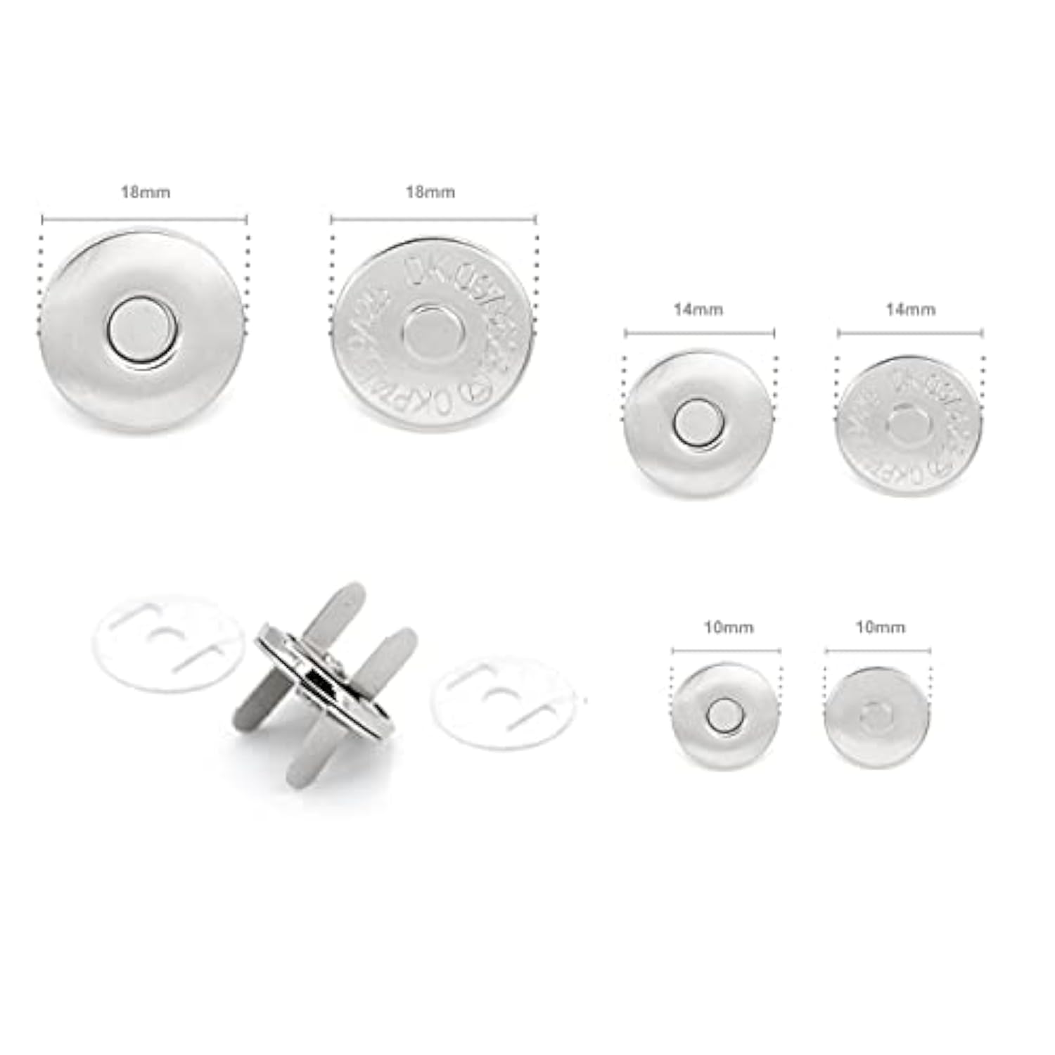Thin Magnetic Snap Buttons Quality Strong Clasp For Purse Sewing Handb